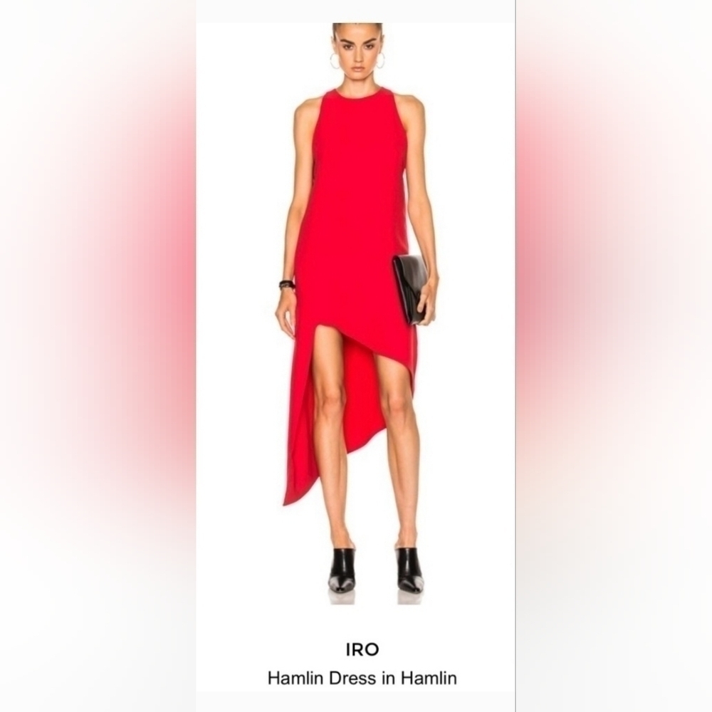 IRO Hamlin Dress in Grenadine. Size 8US/40FR. Asymmetric, Bold, Sexy